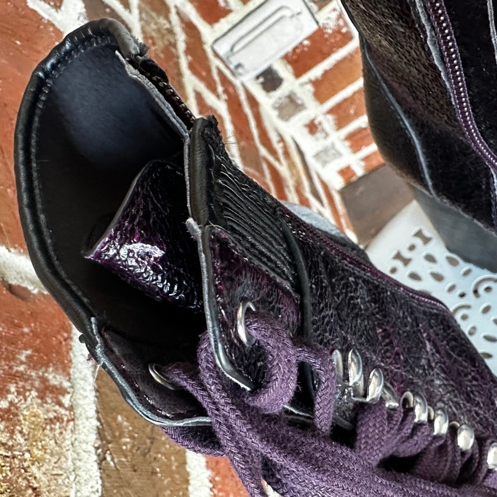 Vince Camuto Dark Plum Lace-Up Combat Boots - Picture 11 of 11